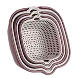 Maxbell Drain Colander Kitchen Gadgets Vegetable Washing Basket for Fruits Tomatoes purple