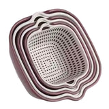 Maxbell Drain Colander Kitchen Gadgets Vegetable Washing Basket for Fruits Tomatoes purple