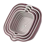 Maxbell Drain Colander Kitchen Gadgets Vegetable Washing Basket for Fruits Tomatoes purple