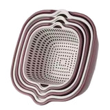 Maxbell Drain Colander Kitchen Gadgets Vegetable Washing Basket for Fruits Tomatoes purple