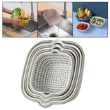 Maxbell Drain Colander Kitchen Gadgets Vegetable Washing Basket for Fruits Tomatoes white