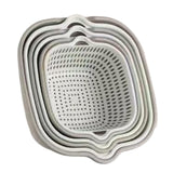 Maxbell Drain Colander Kitchen Gadgets Vegetable Washing Basket for Fruits Tomatoes white