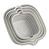 Maxbell Drain Colander Kitchen Gadgets Vegetable Washing Basket for Fruits Tomatoes white