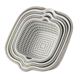 Maxbell Drain Colander Kitchen Gadgets Vegetable Washing Basket for Fruits Tomatoes white