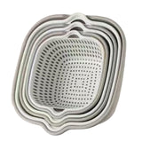 Maxbell Drain Colander Kitchen Gadgets Vegetable Washing Basket for Fruits Tomatoes white