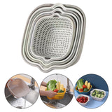 Maxbell Drain Colander Kitchen Gadgets Vegetable Washing Basket for Fruits Tomatoes white