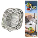 Maxbell Drain Colander Kitchen Gadgets Vegetable Washing Basket for Fruits Tomatoes white