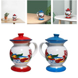 Maxbell Coffee Mug 350ml Water Cup with Handle and Lid for Birthday Holiday Wedding Red