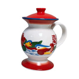 Maxbell Coffee Mug 350ml Water Cup with Handle and Lid for Birthday Holiday Wedding Red