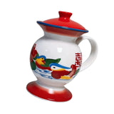Maxbell Coffee Mug 350ml Water Cup with Handle and Lid for Birthday Holiday Wedding Red