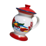 Maxbell Coffee Mug 350ml Water Cup with Handle and Lid for Birthday Holiday Wedding Red