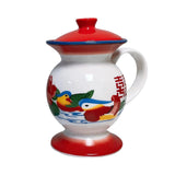 Maxbell Coffee Mug 350ml Water Cup with Handle and Lid for Birthday Holiday Wedding Red