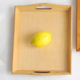 Maxbell Wooden Rectangular Serving Tray Decorative for Dining Table Home Kitchen Yellow