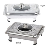 Maxbell Stainless Steel Chafing Dish with Cover Serving Tray Holder for Parties StyleA
