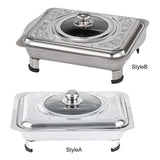 Maxbell Stainless Steel Chafing Dish with Cover Serving Tray Holder for Parties StyleA
