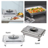 Maxbell Stainless Steel Chafing Dish with Cover Serving Tray Holder for Parties StyleA
