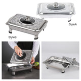 Maxbell Stainless Steel Chafing Dish with Cover Serving Tray Holder for Parties StyleA