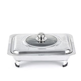Maxbell Stainless Steel Chafing Dish with Cover Serving Tray Holder for Parties StyleA