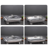 Maxbell Stainless Steel Chafing Dish with Cover Serving Tray Holder for Parties StyleA