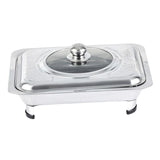 Maxbell Stainless Steel Chafing Dish with Cover Serving Tray Holder for Parties StyleA