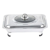 Maxbell Stainless Steel Chafing Dish with Cover Serving Tray Holder for Parties StyleA
