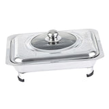 Maxbell Stainless Steel Chafing Dish with Cover Serving Tray Holder for Parties StyleA