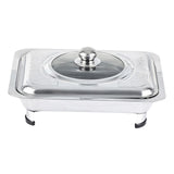 Maxbell Stainless Steel Chafing Dish with Cover Serving Tray Holder for Parties StyleA