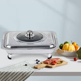 Maxbell Stainless Steel Chafing Dish with Cover Serving Tray Holder for Parties StyleA