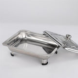 Maxbell Stainless Steel Chafing Dish with Cover Serving Tray Holder for Parties StyleA