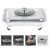 Maxbell Stainless Steel Chafing Dish with Cover Serving Tray Holder for Parties StyleA