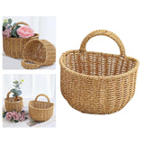 Maxbell Hanging Wicker Basket Girl Flower Basket Container for Picnics Manual Bag 18cm x 15.5cm