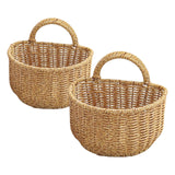Maxbell Hanging Wicker Basket Girl Flower Basket Container for Picnics Manual Bag 18cm x 15.5cm
