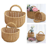 Maxbell Hanging Wicker Basket Girl Flower Basket Container for Picnics Manual Bag 18cm x 15.5cm