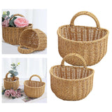 Maxbell Hanging Wicker Basket Girl Flower Basket Container for Picnics Manual Bag 18cm x 15.5cm