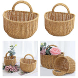 Maxbell Hanging Wicker Basket Girl Flower Basket Container for Picnics Manual Bag 18cm x 15.5cm