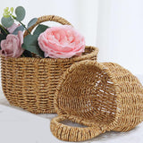Maxbell Hanging Wicker Basket Girl Flower Basket Container for Picnics Manual Bag 18cm x 15.5cm