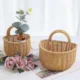 Maxbell Hanging Wicker Basket Girl Flower Basket Container for Picnics Manual Bag 18cm x 15.5cm