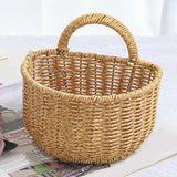 Maxbell Hanging Wicker Basket Girl Flower Basket Container for Picnics Manual Bag 18cm x 15.5cm