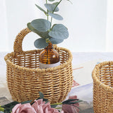 Maxbell Hanging Wicker Basket Girl Flower Basket Container for Picnics Manual Bag 14cm x 14cm