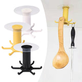 Maxbell Wall Mounted Utensil Holder Hook Kitchenware Storage Rack for Towel Spoon White