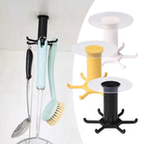Maxbell Wall Mounted Utensil Holder Hook Kitchenware Storage Rack for Towel Spoon White