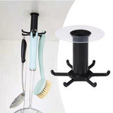 Maxbell Wall Mounted Utensil Holder Hook Kitchenware Storage Rack for Towel Spoon Black