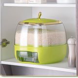 Maxbell 5KG Rice Storage Container Grain Dispenser for Rice Green