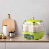 Maxbell 5KG Rice Storage Container Grain Dispenser for Rice Green