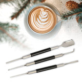 Maxbell 3 Pieces Coffee Jacquard Carving Needle for Shop Coffee Decorating DIY