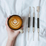 Maxbell 3 Pieces Coffee Jacquard Carving Needle for Shop Coffee Decorating DIY