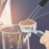 Maxbell Professional coffee Stirrer Coffee Stirring Tamper with Stand Black Silver