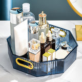 Maxbell 360 Rotation Vanity Cosmetics Tray Bathroom Organizer for Bedroom Shower Blue