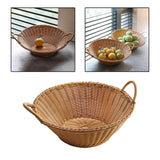 Maxbell Portable  Rattan Fruit Storage Basket Table Organizer  Brown