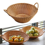 Maxbell Portable  Rattan Fruit Storage Basket Table Organizer  Brown